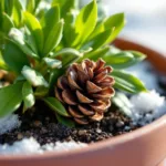 גלה מדוע מומלץ לשים אצטרובל באדמת העציץ בחורף ואיך זה משפר את בריאות הצמחים בעונת הקר.