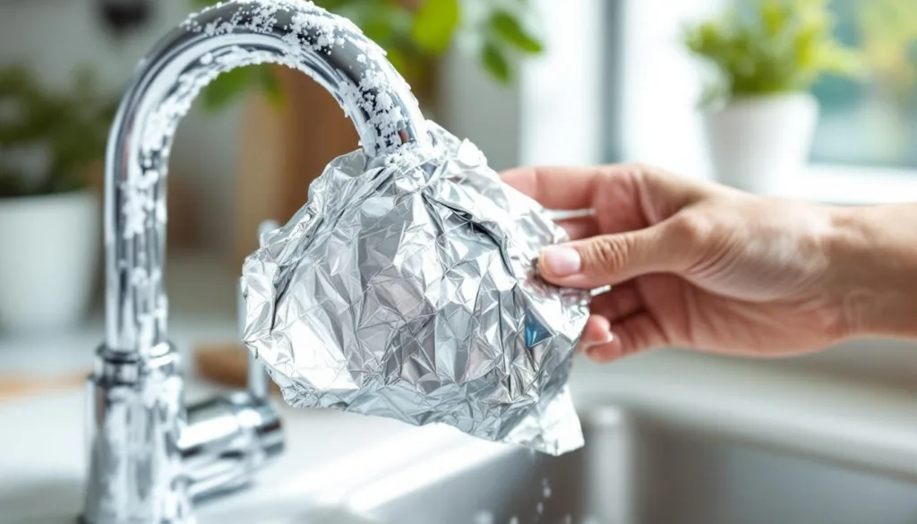 גלה את הטריק הפשוט והמהיר עם נייר אלומיניום שמסיר אבנית בברזים בקלות וביעילות לשימוש יומיומי.