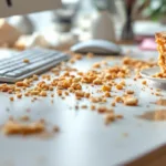 גלה את הסכנות הסמויות באכילה ליד המחשב – מעבר לפירורים וכתמים, כיצד זה עלול להשפיע על הבריאות והניקיון שלך.