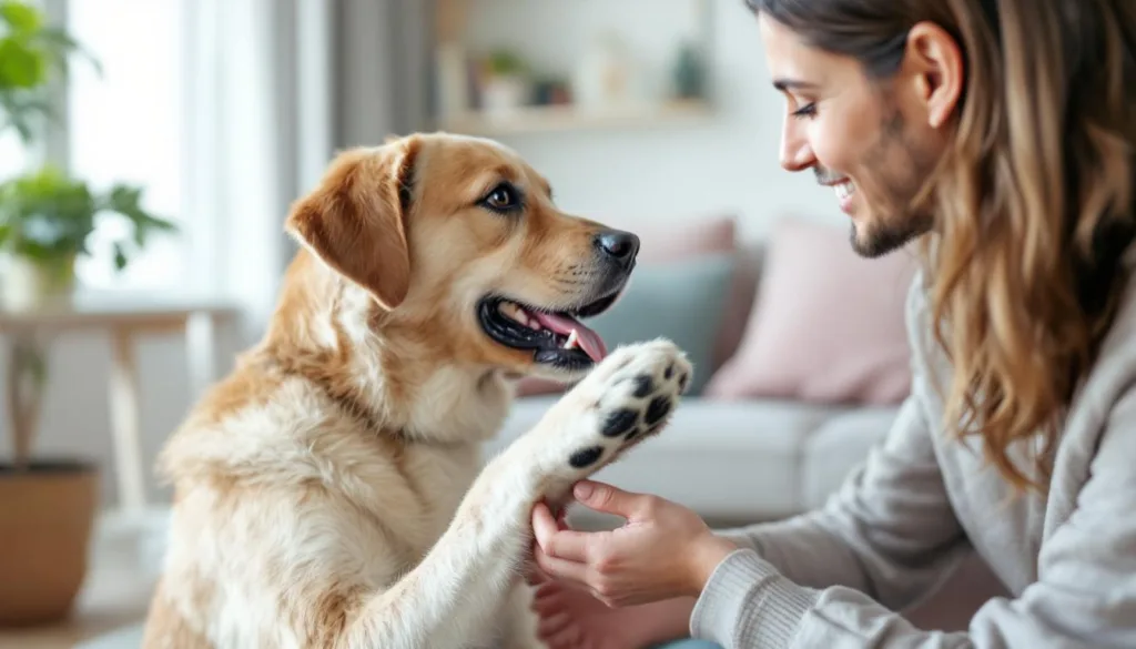 גלה את הסיבות האמיתיות לכך שהכלב שלך נותן לך את הכפה - לא רק לשחק או להגיד שלום, אלא לתקשורת עמוקה יותר.