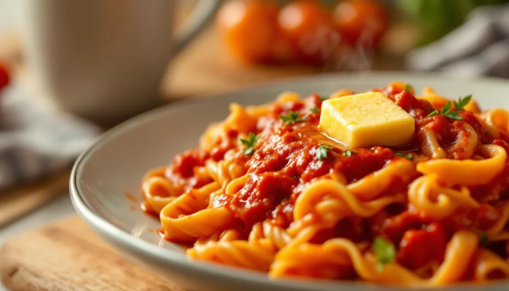 גלה מדוע שפיים מוסיפים גוש חמאה לפסטה לאחר הוספת הרוטב וכיצד זה משדרג את הטעם והמרקם של המנה שלך.