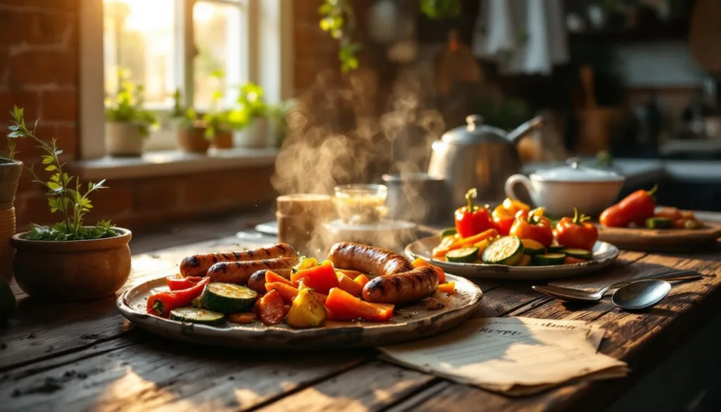 גלה איך ארוחת נקניקיות וירקות פשוטה וטעימה זו שינתה את האווירה במטבח המשפחתי וגרמה לסערה של טעמים ומרגשות.